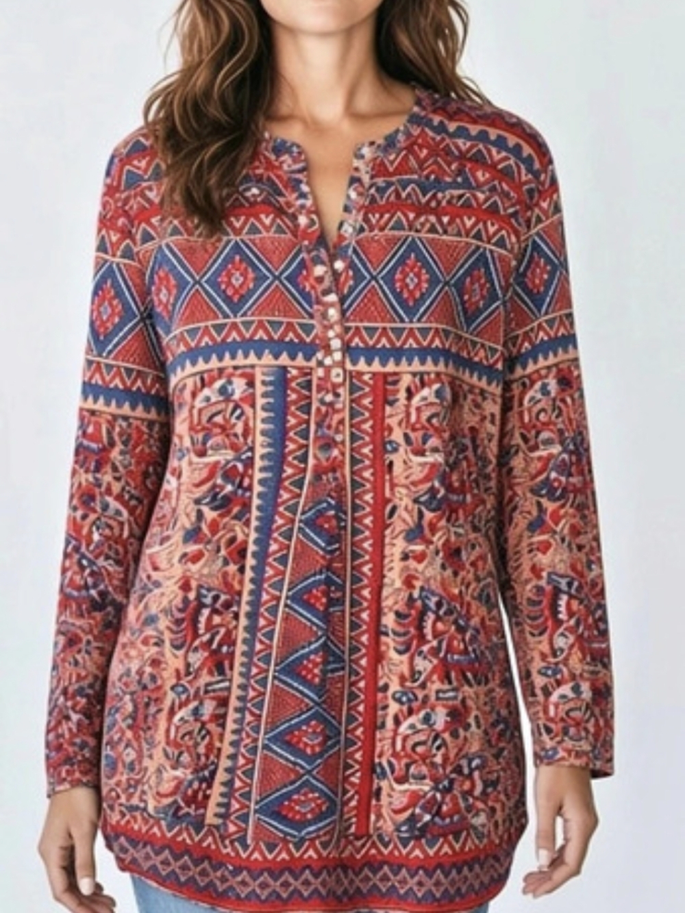 LUCKY BRAND Geometric Print Tunic